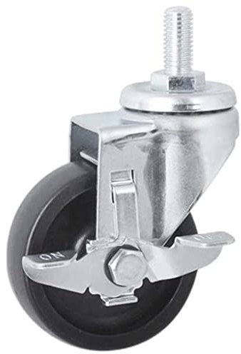 WZX 4 Rollen 10-cm-Hochleistungsrollen – feststellbare Rollen, Polyolefin-Po-Drehgelenk mit Bremse, Tragfähigkeit 70 kg (154 lbs)