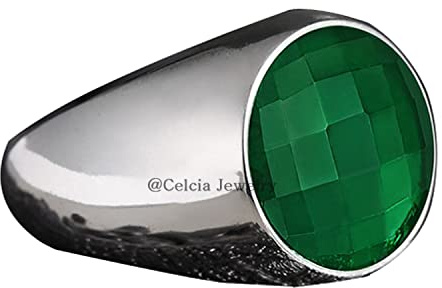 Echter blauer Zirkon-Edelstein-runder Ring, natürlicher 925er Sterlingsilber-handgemachter Schmuck, ultimativer Ring, Statement-Ring, Siegelring, Sohn-Geschenk-Ring