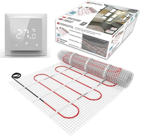 Tappetino riscaldante elettrico radiante autoadesivo 150w/m² - Sistema di riscaldamento a pavimento Warmmatte Thermo - Con/Senza termostato