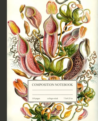 Composition Notebook College Ruled: Vintage Carnivorous Pitcher Plants | Botanical Illustration Aesthetic Journal for College, School & Work