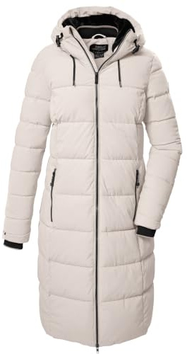 killtec dam quiltad rock/funktionell kappa i dunlook med huva KOW 56 WMN QLTD CT, vit sand, 38, 41810-000