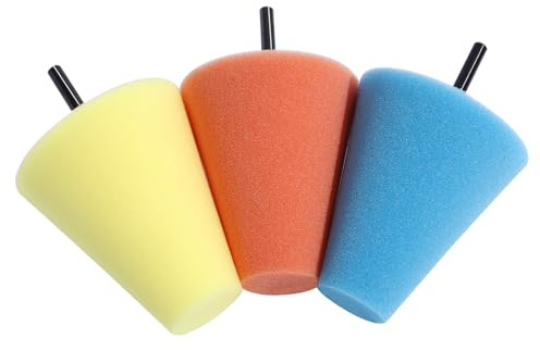 Homoyoyo Set 3 Pezzi Spugne Lucidanti a Tampone Coniche Per Auto, Tampone Di Spugna Per Lucidatura Dettagliata Ruote e Carrozzeria, Strumento Professionale Per Ceratura e Finitura Veicoli