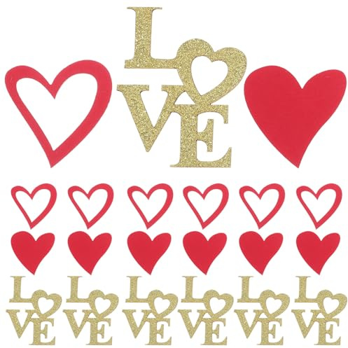 DOITOOL 100 Piezas Confeti Bodas Decorativo de Papel Rojo y Dorado para Bodas Aniversarios y San Valentín Fácil de Esparcir para Ambientación Romántica