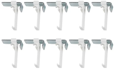 CashMuch Bket de persiana enrollable, abrazadera sin taladro, para persianas dobles, juego de 10, ajustable de 1,5 a 2,2 cm, blanco y plateado, para PVC para ventanas