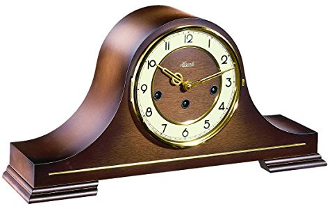 Hermle 21092-030340 Große Tischuhr mit Glaslünette, Mechanisch, Braun