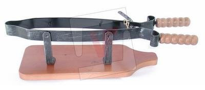 Ferma prosciutto porta prosciutto in ferro battuto con base in legno massello