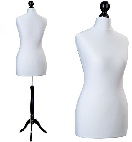 LUCCESI | Schneiderpuppe Damen Büste/Torso | Größe/Size: L (40-42) | Bezug grau | Standfuss schwarz | weibliche Schneiderbüste