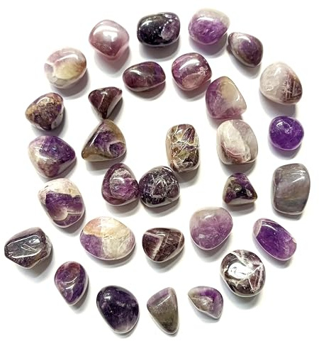 Prajet Crystal Pietre Burattate in Ametista Naturale Amethyst Tumbled Stones Lucidate Pietre Decorative in Pietra Naturale per Collezione 100 grammi