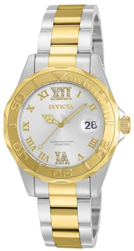 Invicta Pro Diver - Orologio da Donna in Acciaio Inossidabile con Movimento al Quarzo, Bicolore/Argento - 38 mm