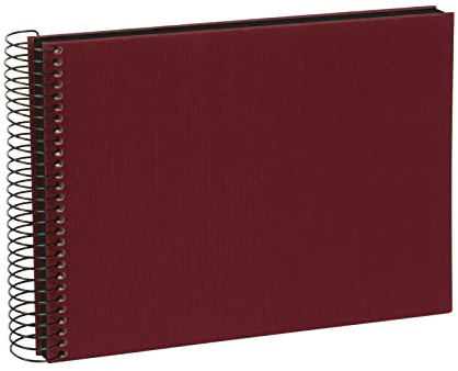 goldbuch 20994 Spiralalbum Bella Vista, Foto Album 24x 17cm, Fotoalbum mit 40 schwarze Seiten, Erinnerungsalbum aus Leinen, Fotobuch für Bilder und Fotos zum Einkleben, Bordeaux