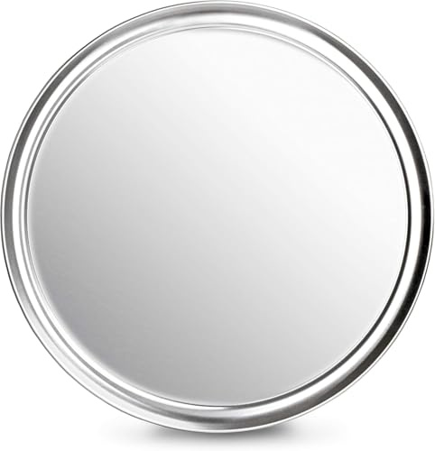 New Star Foodservice Restaurant-Grade Aluminum Pizza Pan/Tray, Wide Rim, 16 Inch, Pack of 6
