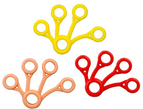 AFH Finger Exerciser Deluxe, Fingertrainer Sparset mit 3 verschiedenen Stärken, Ausführung Leicht