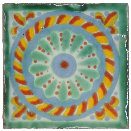 Tumia LAC Handgefertigte Mexikanische Talavera Fliesen Authentischer Stil Quinta Keramikfliesen für Kunsthandwerk, Küchenrückwand, Wandfliesen und Heimwerker Projekte