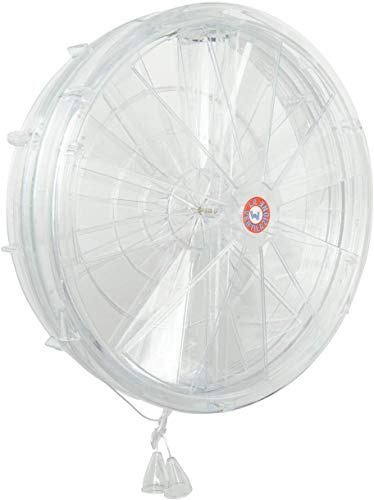 La Ventilazione AE240 Aérateur thermique pour fenêtres en simili verre avec funicelles d'ouverture et de fermeture d'air, diamètre 250 mm, transparent
