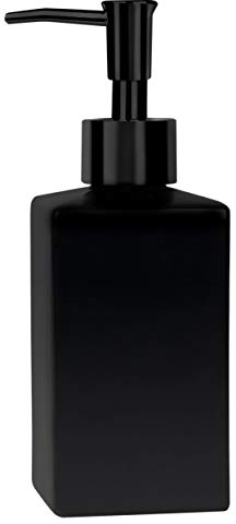 Spirella Seifenspender Quadro Porzellan Flüssigseifen-Spender 300ml matt schwarz