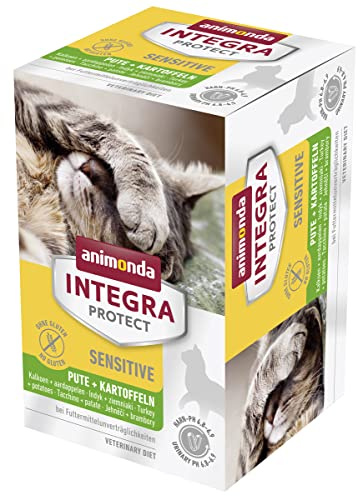 Integra Protect - Nourriture Humide pour Chats Adultes - Complément Alimentaire pour Dinde Sensible + Pommes de Terre - 6 x 100 g