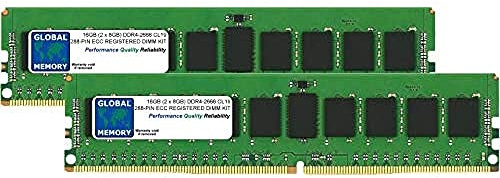 GLOBAL MEMORY 16GB (2 x 8GB) DDR4 2666MHz PC4-21300 288-PIN ECC REGISTRADO DIMM (RDIMM) Memoria RAM Kit para Mac Pro (2019)