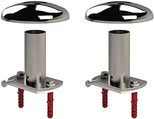 well2wellness® Edelstahl Poolleiter Flanschmontageset (Paar) in V4A Ø40mm / Modell 66 (664422)