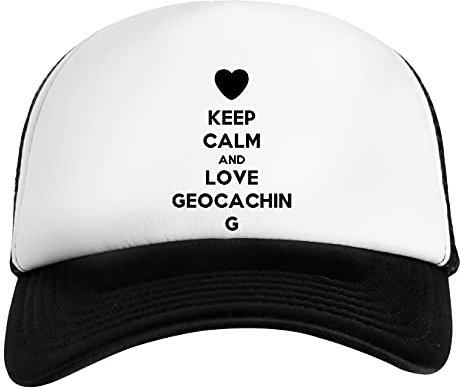 Keep Calm and Love Geocaching Casquette De Baseball Unisexe Enfants Blanche Et Noire Baseball Cap Unisex Kids Black White
