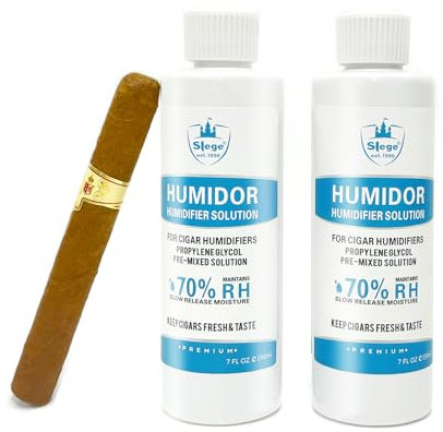 Humidor solution fur ZigarrenBefeuchter, Cigar Humidifier solution,Befeuchter solution fur Zigarren Humidor, Propylene Glycol Pre Mixed Flüssigkeit (7 Fl OZ) x 2 Bott