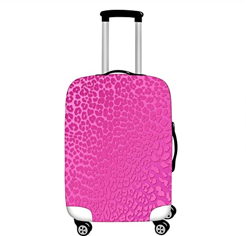 Hixingo Elastisch Kofferhülle Kofferschutzhülle, 3D Leopardenmuster Koffer Schutzhülle Staubdichte Reisekoffer Hülle Trolley Case Schutzhülle Reisegepäckabdeckung (Rosenrot,XL (30-32 Zoll))