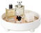 Hanobe Plateau de Service Décoratif Bois: Petit Plateau Rond pour la Salle de Bain - Plateaux de Table Basse en Blanc pour la Décoration du Salon et Rangement Coiffeuse, 30 cm