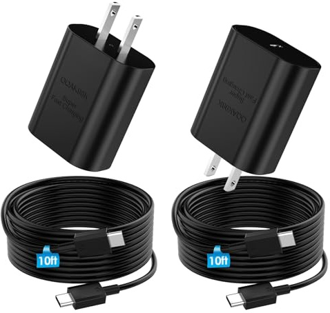 Super Fast Charger Type C, 25W PD USB C Wall Charger Fast Charging with 10FT Long Type C Charger Cable for Samsung Galaxy S25/ S24/ S23/ S22/ S21 Plus/Ultra/ Note20