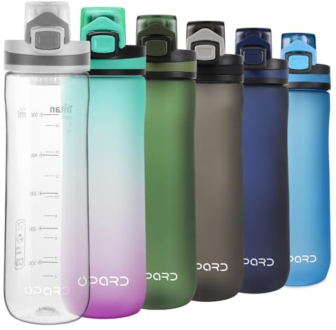 Opard Sports Water Bottle, 500ml / 600ml BPA Free Non-Toxic Tritan Plastic Drinking Bottle with Leak Proof Flip Top Lid for Gym, Outdoor, School, Work