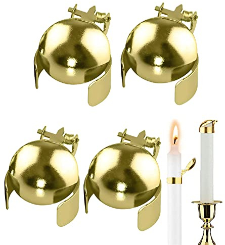Earssa Automatic Fire Extinguishing Candle Snuffer Extinguisher Clip On, Candle Safety Guard, Wick Flame Snuffer for Putting Out Candle Flame Safely, Candle Accessories- 4 Pcs (Circular)