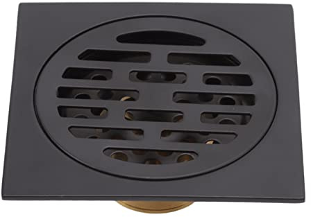 Desagüe De Suelo, Desagüe Antiguo, Rejilla De Ducha Cuadrada De Cobre con Elegante Acabado Negro para Balcón, Cocina, Lavabo De Baño