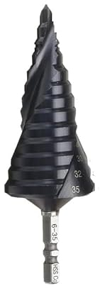1pc 1/4 Zoll Sechskant M35 Kobalt TiAlN beschichtet Stufenbohrer Schaft Schnellarbeitsstahl Metall Bohrlochöffner for Edelstahl (Size : 6-35mm)
