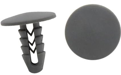 A ABSOPRO Remaches de Plástico Para Paneles De Ajuste De Retención de Clips De Fijación De Remaches Para Puertas De Automóvil, Diámetro De Agujero De 8 mm, Plástico Gris (Juego de 50)