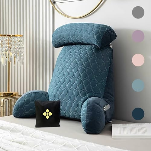 CCTSA Extragroßes Lesekissen mit Armlehnen/Nacken Ergonomisches Rückenkissen Bett mit waschbaren Bezügen Funktionelles Bett rückenlehne zum Spielen Lesen Entspannen Fernsehen