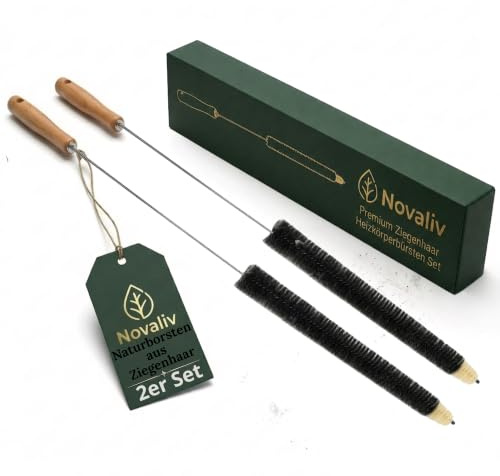 Novaliv 2X Heizkörperbürste Rippenheizkörper Heizungsbürste Heizkörper Reinigungsbürste 115x45x3,5cm IDEAL als Heizung Reinigungsbürste Rippen oder Heizkörper-Staubwedel dustoff Heizungs Bürste