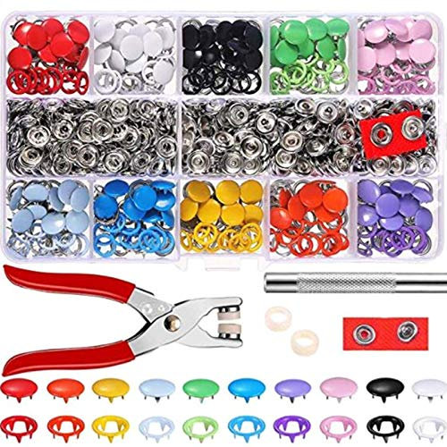 Juego de 200 ojales de metal de 10 colores con ojales de pinza de mano