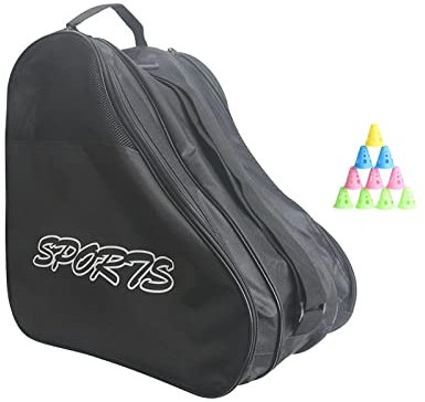 Duiaynke Universelle Rollschuhtasche mit verstellbarem Schultergurt, Schlittschuhtasche (schwarz)
