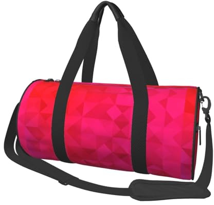 Fucsia Triángulo Geométrico, Bolsa de Viaje de Gran Capacidad, Bolso Redondo, Bolsa de Viaje Deportiva, Bolsa de Mano, Bolsa de Fitness