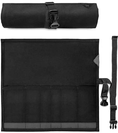 Under NY Sky Knife-Roll Apron - Heavy-Duty Canvas, Leather Reinforcement - Adjustable for Men and Women