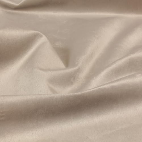 Stoff Meterware Lulin Samt - 1 Meter, Polsterstoff, Möbelbezugsstoff, Bezugsstoff, Möbelstoff, Stuhl, Sofa, Couch, 81 000 Scheuertouren (Beige)