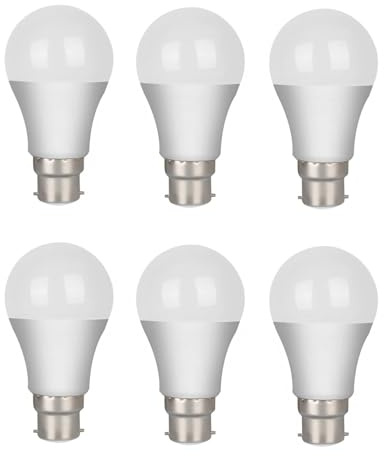 LED Bulb B22 Bayonet A19/A60 9w Equivalent 60w Energy Saving Lighting for Pendant Lamp Table Lamp Wall Lamp Cabinet Lamp(B22 A19 9W Warm White 3000K,6PCS)