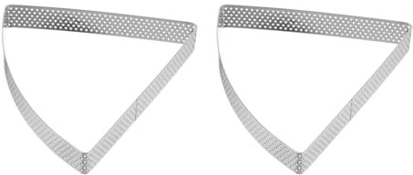 sourcing map 2 anillos perforados para tartas de 4.72 pulgadas, de acero inoxidable en forma de abanico, anillo de tartaleta antiadherente para pulir pasteles, mousse, anillo de postre grueso,