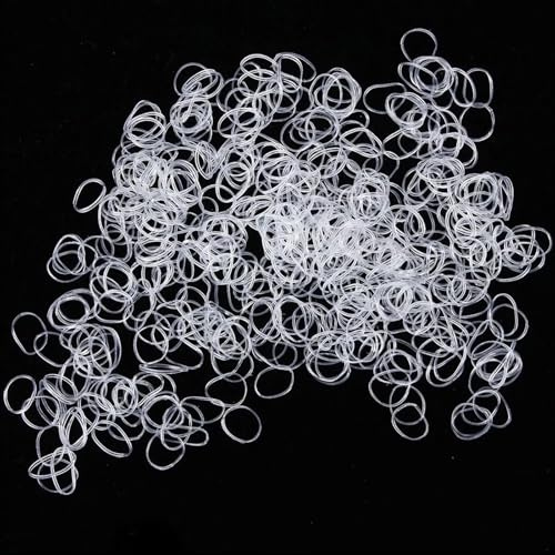 WOLMIK Confezione da 1000 elastici per capelli, mini elastici per capelli, trasparenti, piccoli elastici per capelli, per ragazze, adatti per trecce per bambini, acconciature da sposa, piccoli