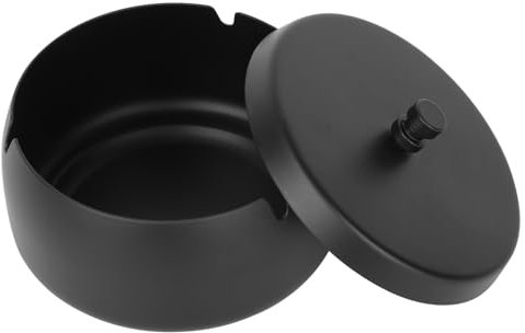 QOEOTUY Aschenbecher mit Deckel - Aschenbecher Groß für Draussen - Geruchsdicht & Tragbarer - Windaschenbecher Edelstahl für Unterwegs, Haushalt, Büro
