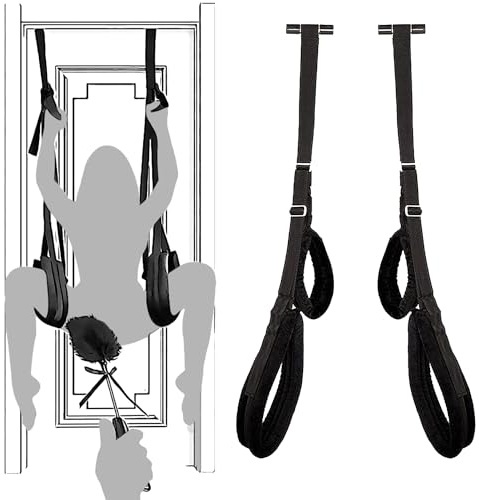 WtH4-Black Restraints Hanging Swings Doorway Frame Furniture Swing Kit, Durable Hanging 360-Degree with Adjustable Hanging Doorway Swings Kit for Couples