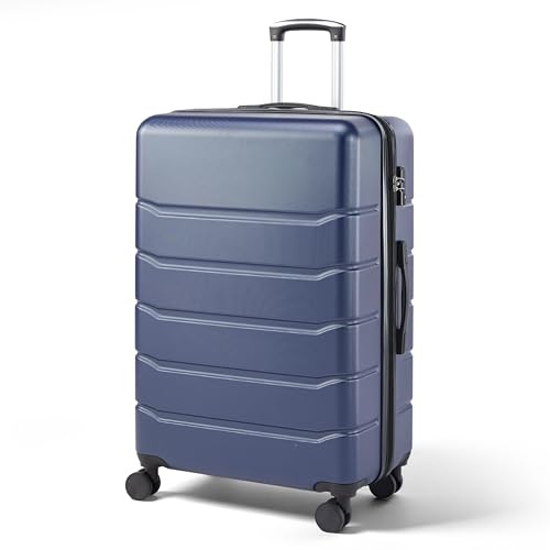 HealSmart Hardside Carry-On Luggage, Expandable Portable Hardshell Luggage with Spinner Wheels, Lightweight Suitcase TSA Lock, 28 Inch, Blue