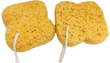 Set di 2 spugne da doccia in schiuma densa esfoliante per il corpo in luffa per detergenti lisci per pelli di grandi dimensioni