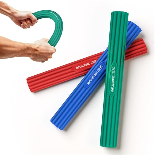 Flintronic Barras Flexibles, Barras Fortalecedora De Agarre, Banda De Ejercicio para Manos, Mmuñecas y Brazos, Barra de Resistencia de Fitness para Golfistas, Codo, Tendinitis