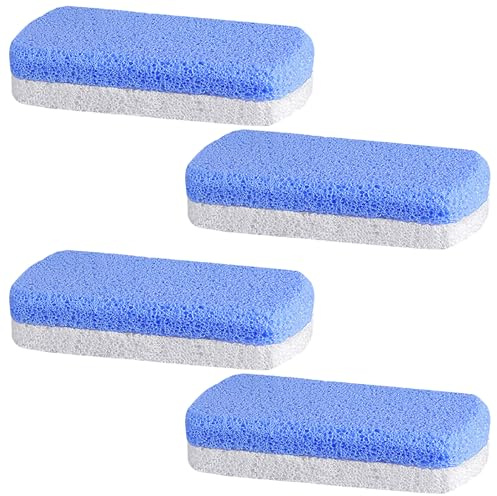 Healeved Pietra Pomice per 4 Pezzi Doppia in Vetro Schiumoso Doppia Ergonomica per Rimozione Calli e Pelle Morta per Doccia e Viaggio