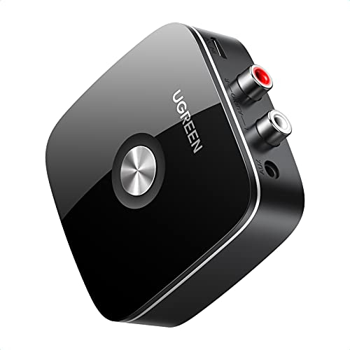UGREEN Bluetooth 5.3 Receiver for Hi-Fi, Low Latency Audio, 3.5mm Jack Aux and RCA Connection, Long Range, Dual Pairing, Bluetooth Adapter for HiFi Amplifier, Home Stereo, Speaker