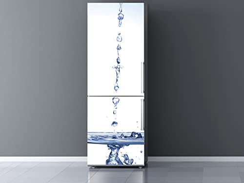 Vinilo para Frigorífico gotas de aguas cayendo | Varias Medidas 185x70cm | Adhesivo Resistente | Pegatina Adhesiva Decorativa de Diseño Elegante